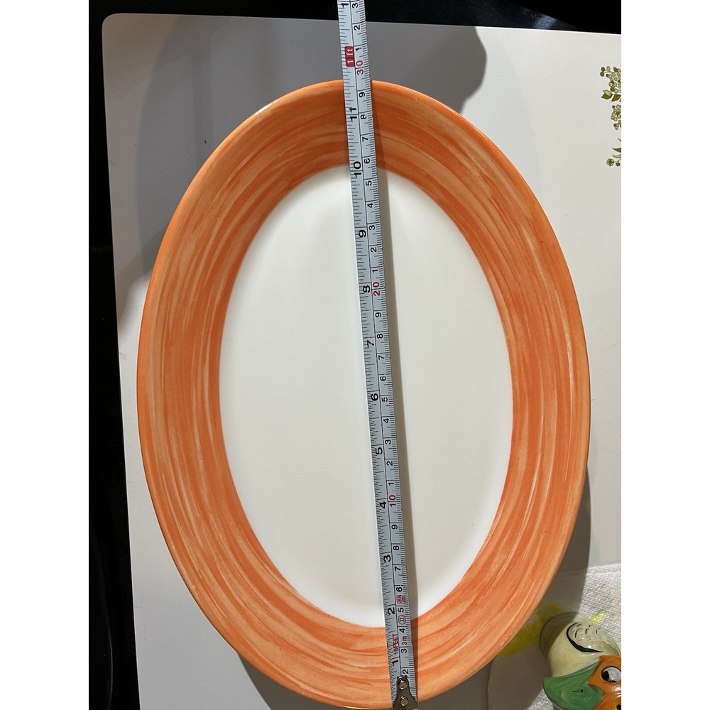 Vintage Arcoroc Orange Brush Oval Plate / Platter Set Of 5  Tableware France‎ - Picture 3 of 4